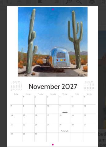 2027 Airstream Art Calendar by Elizabeth Jose